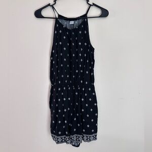 Old Navy Black Printed Romper